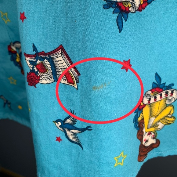 Hot topic Disney Belle Pin Up Dress Size L Blue - Picture 11 of 12